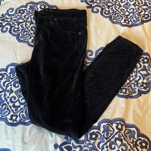 Black crushed velvet skinny jeans